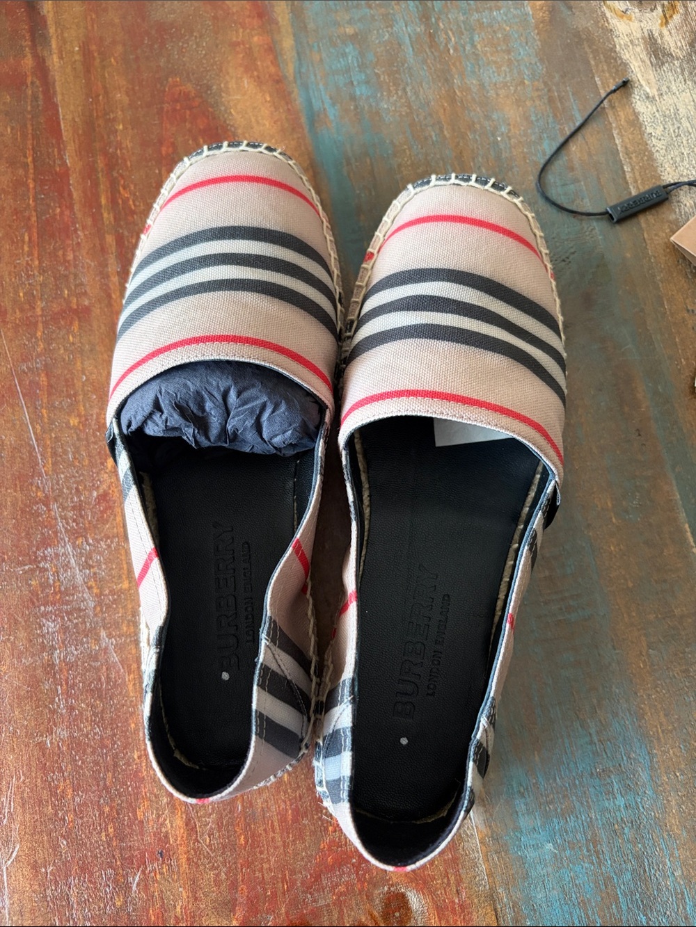 NWT Burberry Alport Icon Espadrille size 36.5